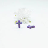 2pcs 9*12mm Purple/White/Blue/Green Opal Cross Synthetic Opal Stone Bead