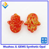 Blood Red Hamsa Opal Stone Hand Shape for Necklace