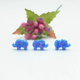 Opal Elephant Pendant 8x11mm Cornflower Synthetic Opal Necklace Charm