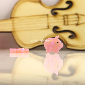 OP58 Light Pink Animal PigFire Opal 11x12mm Little Pig Opal Stone Synthetic