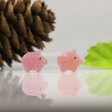 OP58 Light Pink Animal PigFire Opal 11x12mm Little Pig Opal Stone Synthetic