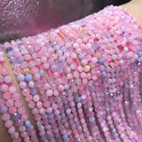 MORGANITE COIN 3*4MM Faceted DIY Jewelry Necklace 14inch