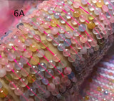 MORGANITE COIN 3*4MM Faceted DIY Jewelry Necklace 14inch