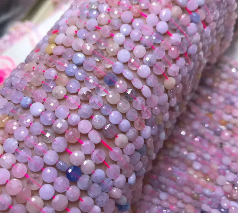 MORGANITE Coin Faceted Beads 2*4/5mm DIY Jewelry Making Loose Gemstone