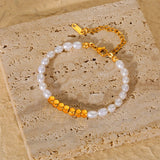 Stainless Steel Pearl Bracelet Chain Jewelry