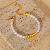 Stainless Steel Pearl Bracelet Chain Jewelry