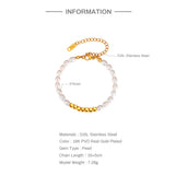 Stainless Steel Pearl Bracelet Chain Jewelry