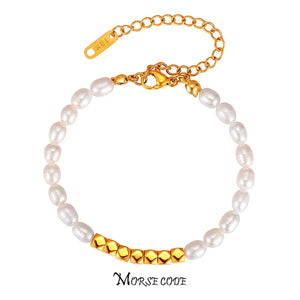 Stainless Steel Pearl Bracelet Chain Jewelry