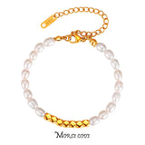Stainless Steel Pearl Bracelet Chain Jewelry