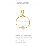 Stainless Steel Plated Chain Bracelet Retro Punk Baroque Pearl Jewelry