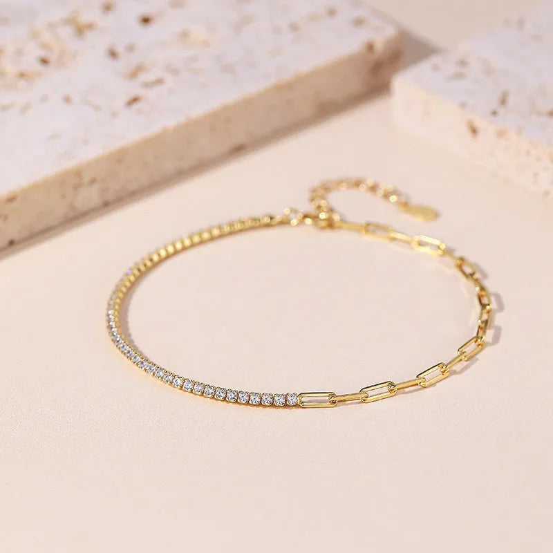 925 Silver Pave Zircon Bracelet - Birthday Jewelry Gift