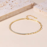 925 Silver Pave Zircon Bracelet - Birthday Jewelry Gift