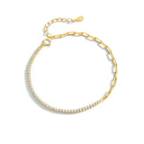 925 Silver Pave Zircon Bracelet - Birthday Jewelry Gift