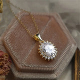 925 Silver Zircon Sun Pendant Necklace - Women's Boutique Jewelry