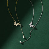 925 Silver Butterfly Tassel Necklace for Women