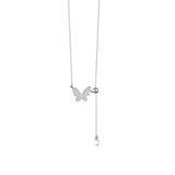 925 Silver Butterfly Tassel Necklace for Women