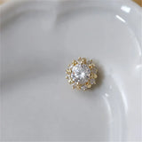 925 Silver CZ Flower Necklace 14K Plated