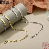 925 Silver Cuban Chain Necklace Street Style Punk Hip Hop Clavicle Chain Women