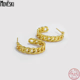 925 Sterling Silver Hollow Chain Earrings Women Mother's Jewelry Gift