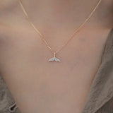 925 Silver Mermaid Fish Tail Necklace Pendants Women Classic Charm Jewelry