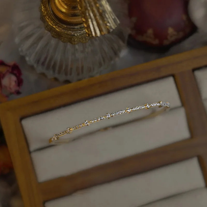 925 Silver Zircon Bracelet French High Wedding Jewelry