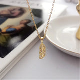 925 Silver Zircon Leaves Pendant Necklace Women Jewelry