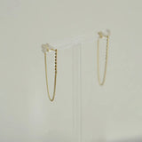 925 Silver Tassel Chain Stud Earrings Women Jewelry