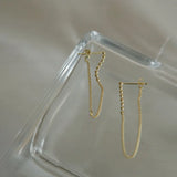 925 Silver Tassel Chain Stud Earrings Women Jewelry
