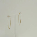 925 Silver Tassel Chain Stud Earrings Women Jewelry
