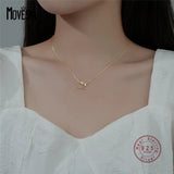 925 Silver Zircon Rose Flower Pendant Necklace Romantic Wedding Jewelry