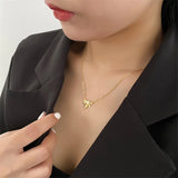 925 Silver Zircon Bee Pendant Necklace Women's Jewelry Gift