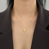 925 Silver Zircon Bee Pendant Necklace Women's Jewelry Gift