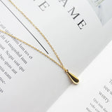 925 Silver Water Drop Pendant Necklace Women Wedding Jewelry