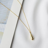 925 Silver Water Drop Pendant Necklace Women Wedding Jewelry