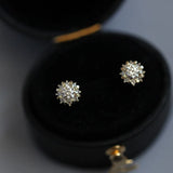 925 Sterling Silver Zircon Flower Earrings for Women