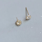 925 Sterling Silver Zircon Flower Earrings for Women