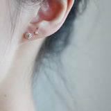 925 Sterling Silver Zircon Flower Earrings for Women