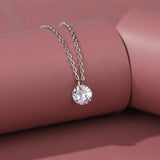 925 Silver Korea INS Zircon Pendant Necklace Women Glamour Party Jewelry