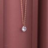 925 Silver Korea INS Zircon Pendant Necklace Women Glamour Party Jewelry