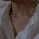 925 Silver Korea Gypsophila Necklace Sweet Wedding Jewelry