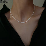 925 Silver Korea Gypsophila Necklace Sweet Wedding Jewelry