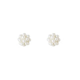 925 Silver Pearl Ball Stud Earrings Women Jewelry Gift