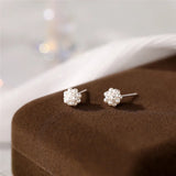 925 Silver Pearl Ball Stud Earrings Women Jewelry Gift