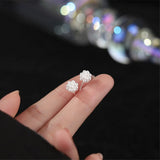 925 Silver Pearl Ball Stud Earrings Women Jewelry Gift
