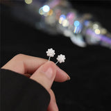 925 Silver Pearl Ball Stud Earrings Women Jewelry Gift