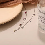 925 Silver Zircon Necklace Women Wedding Jewelry Gift
