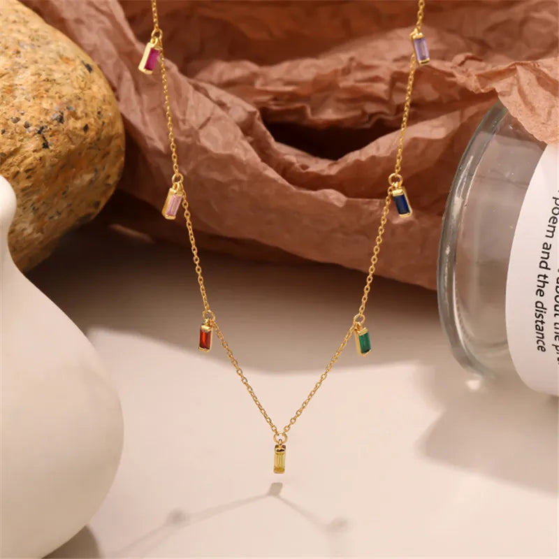 925 Silver Zircon Necklace Women Wedding Jewelry Gift