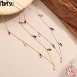 925 Silver Zircon Necklace Women Wedding Jewelry Gift