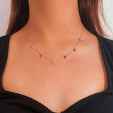 925 Silver Zircon Necklace Women Wedding Jewelry Gift