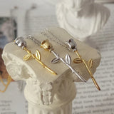 925 Silver Rose Necklace High Class Banquet Jewelry Gift